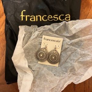 Silver Francesca’s Oval Mandala Earrings